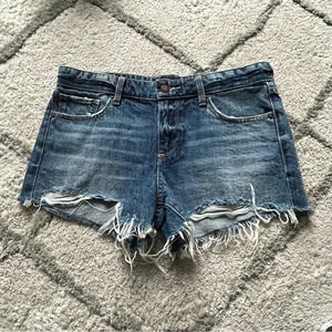 Lucky brand denim shorts high rise the cut off frayed hem 6 / 28